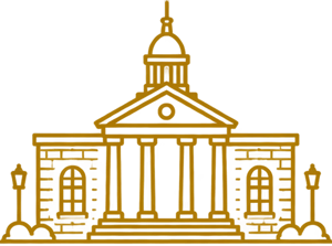 Historic church courthouse and civic building icon